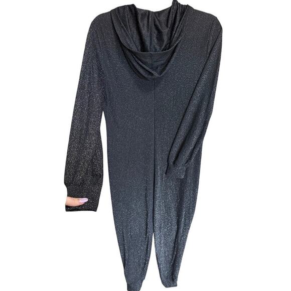 Savage X Fenty NWT Sleep and Shine Hooded Onesie In Black Shimmer Size Medium - Picture 9 of 16